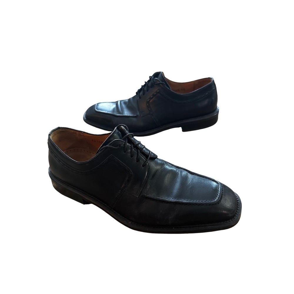 Magnanni Mens Black Leather Square Apron Toe Derby Dress Shoes 10162‎ Size 8.5